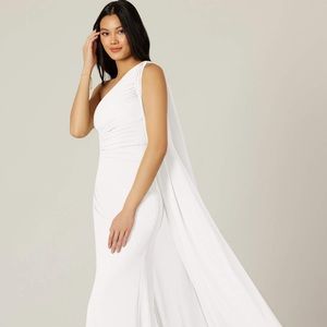 Azazie Bridesmaid Dress— Style Lydia, Color Ivory, Size A2